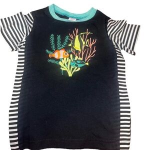 Ricrac And Ruffles Boys Size 6 Black Fish Tshirt Aquatic Aquarium